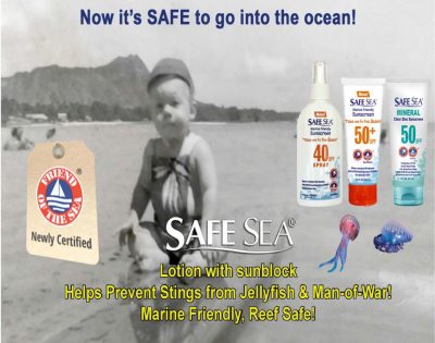 SAFE SEA Sunscreen & Jellyfish Sting Protective Lotion/ Spray, Ocean Safe, Kid Safe, SPF50 & SPF40, FDA Approved